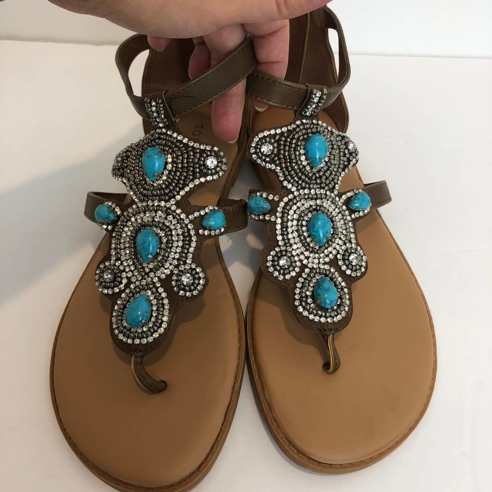 Torrid-EUC Women's Jeweled Gladiator Sandals- 11W, run big, listing as 12.